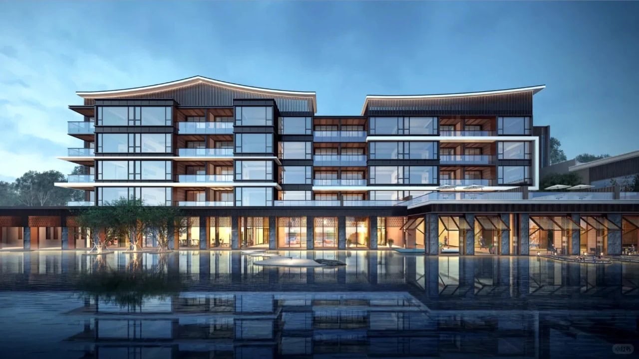 酒店由3座岭南式风格建筑组成