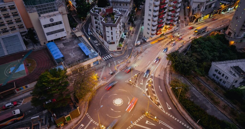香港回旋处顺时针行车行车